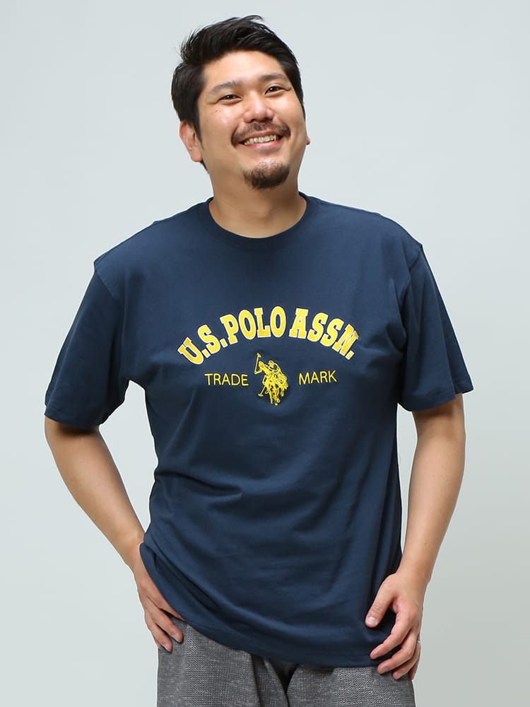 大きいサイズ メンズ U.S. POLO ASSN. (ユーエスポロアッスン) ロゴ刺繍 クルーネック 半袖 Tシャツ