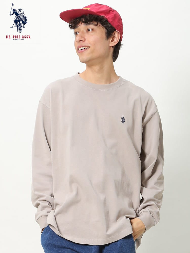 U.S. POLO ASSN. (ユーエスポロアッスン) コットン ヘビーウェイト クルーネック 長袖 Tシャツ