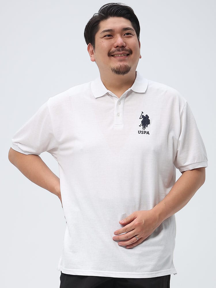 大きいサイズ メンズ U.S. POLO ASSN. (ユーエスポロアッスン) BIGロゴ刺繍 半袖 ポロシャツ