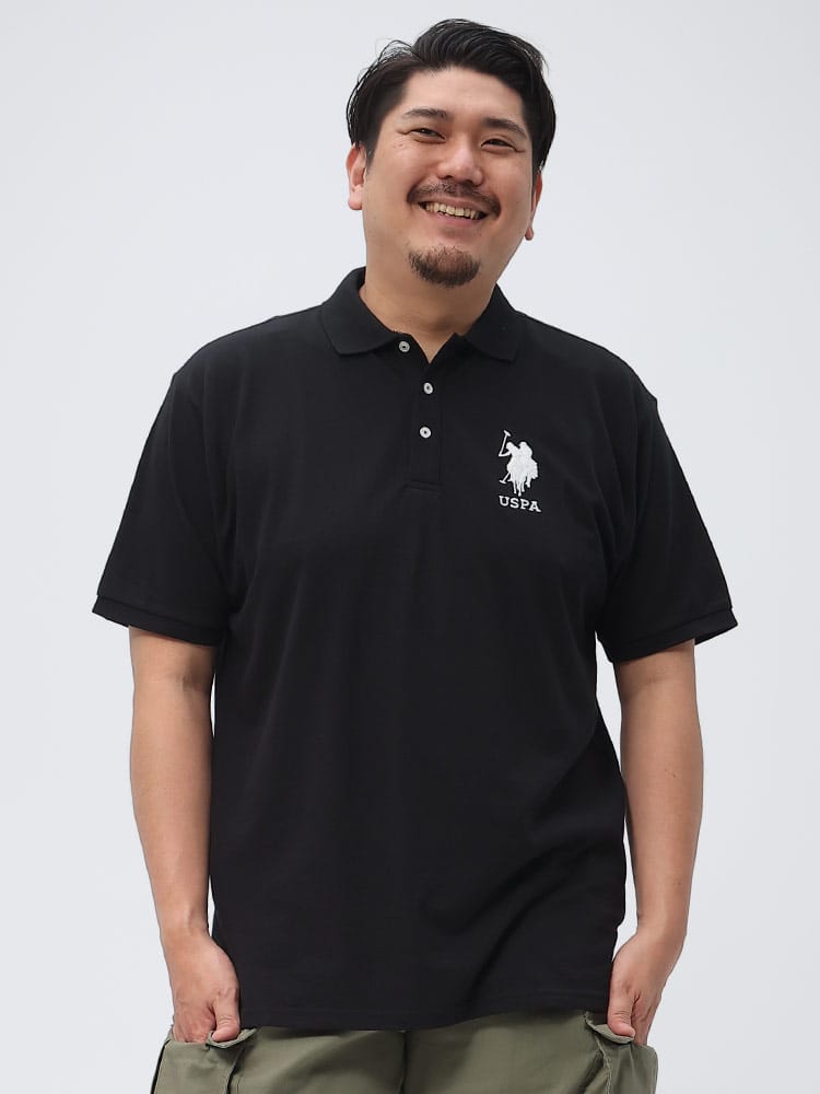 大きいサイズ メンズ U.S. POLO ASSN. (ユーエスポロアッスン) BIGロゴ刺繍 半袖 ポロシャツ