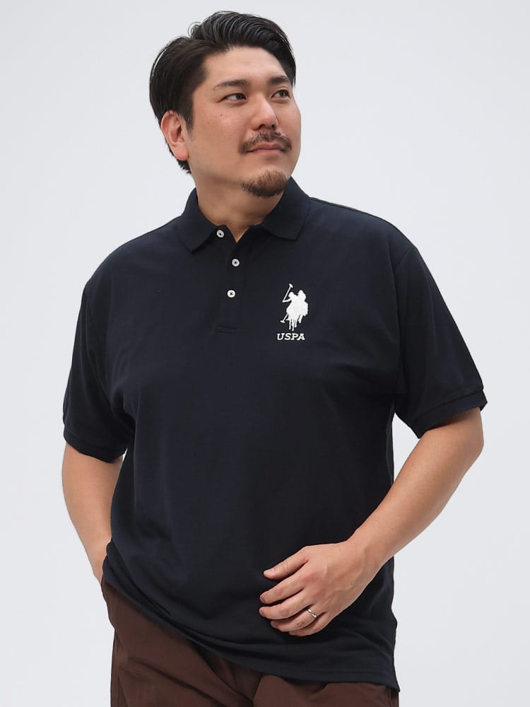 大きいサイズ メンズ U.S. POLO ASSN. (ユーエスポロアッスン) BIGロゴ刺繍 半袖 ポロシャツ