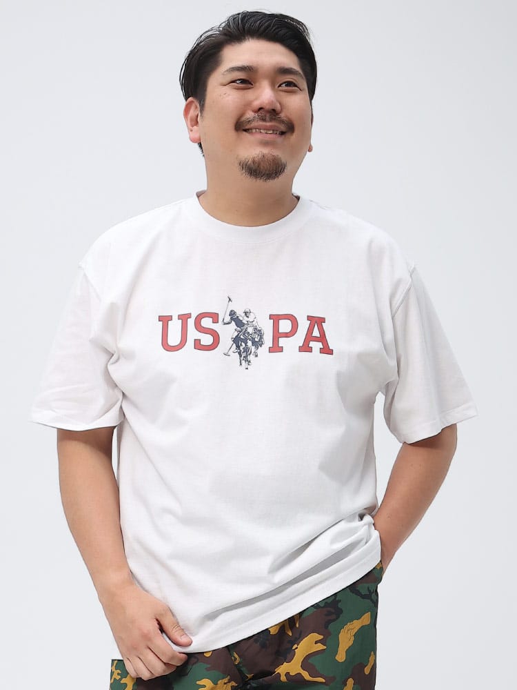大きいサイズ メンズ U.S. POLO ASSN. (ユーエスポロアッスン) ロゴプリント クルーネック 半袖 Tシャツ