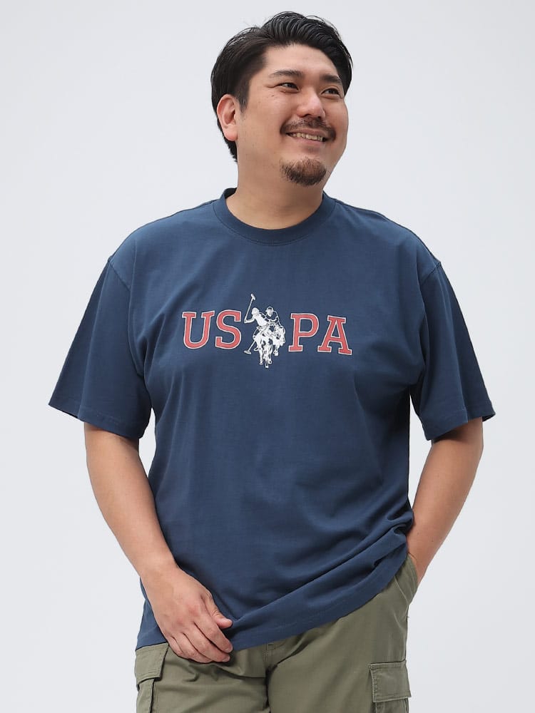 大きいサイズ メンズ U.S. POLO ASSN. (ユーエスポロアッスン) ロゴプリント クルーネック 半袖 Tシャツ