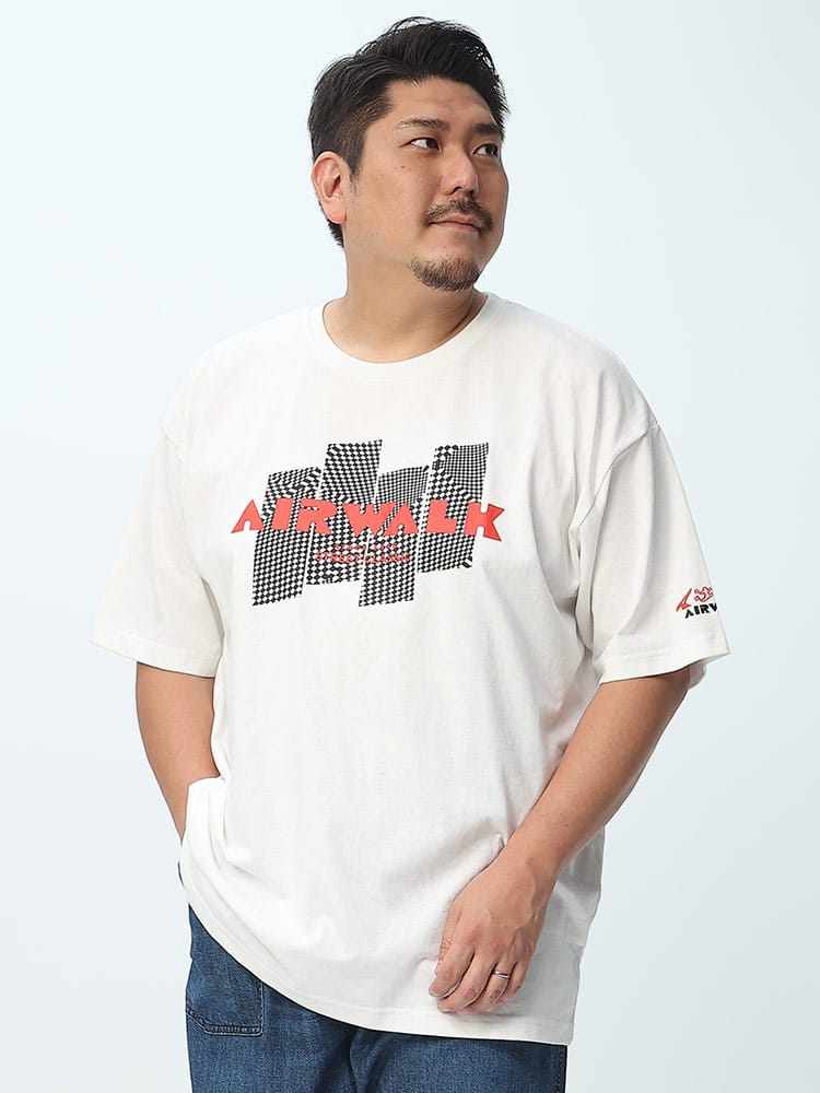 大きいサイズ メンズ AIRWALK (エアウォーク) ロゴプリント クルーネック 半袖 Tシャツ