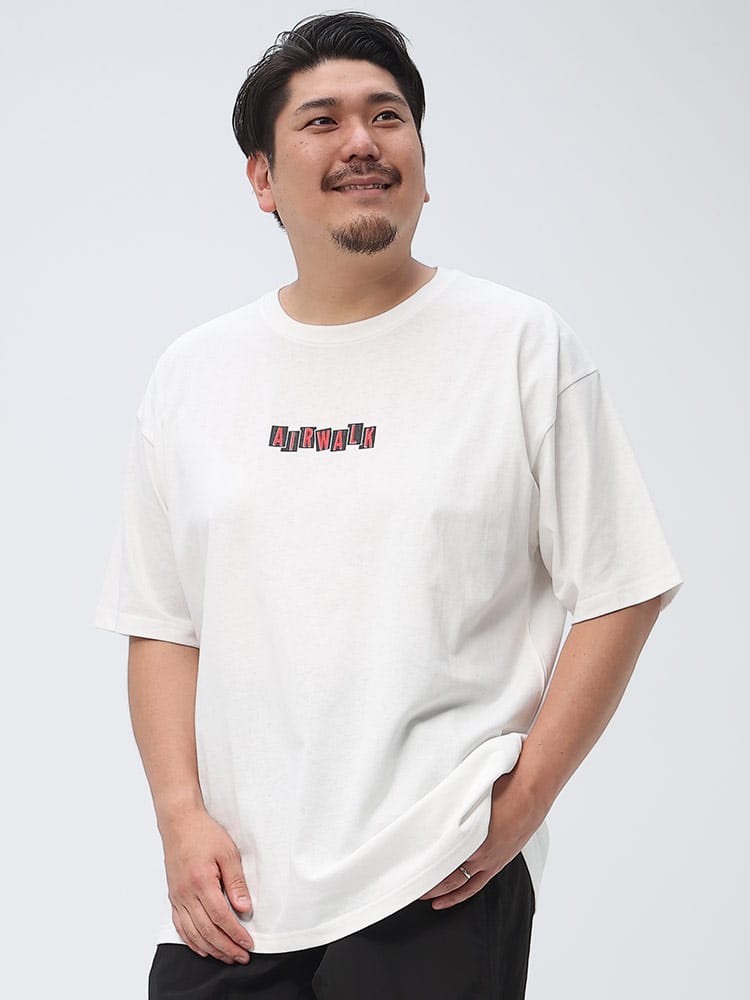 大きいサイズ メンズ AIRWALK (エアウォーク) バックプリント クルーネック 半袖 Tシャツ