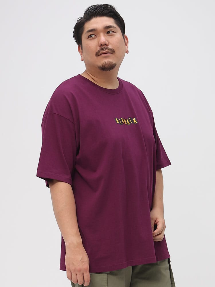 大きいサイズ メンズ AIRWALK (エアウォーク) バックプリント クルーネック 半袖 Tシャツ