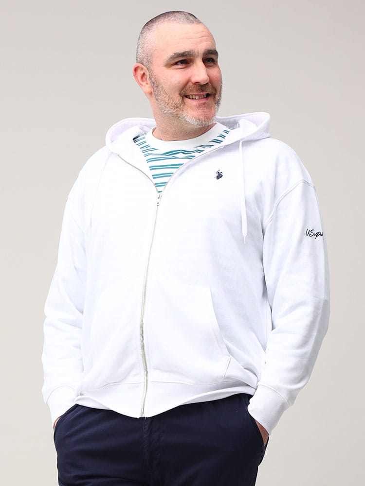 大きいサイズ メンズ U.S. POLO ASSN. (ユーエスポロアッスン) 裏毛 胸ロゴ フルジップ パーカー