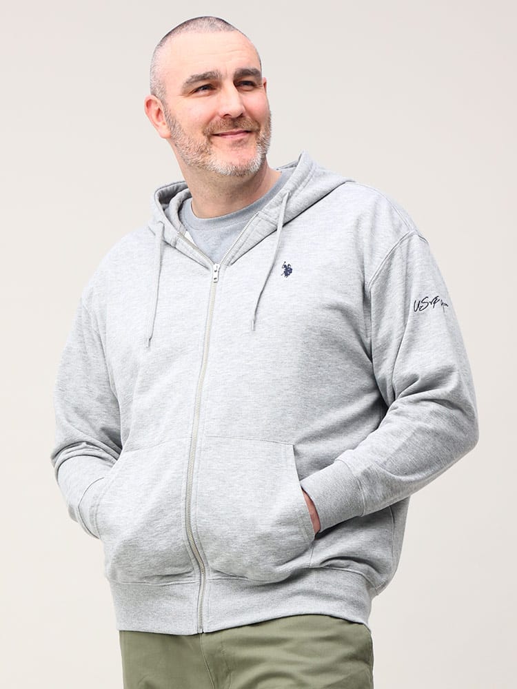 大きいサイズ メンズ U.S. POLO ASSN. (ユーエスポロアッスン) 裏毛 胸ロゴ フルジップ パーカー