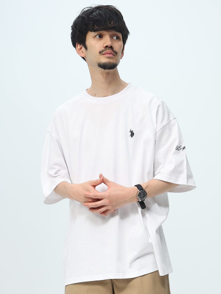 U.S. POLO ASSN. (ユーエスポロアッスン) ロゴ刺繍 クルーネック 半袖 Tシャツ