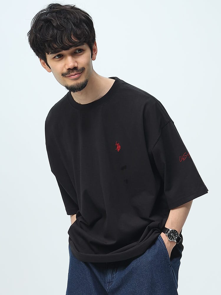U.S. POLO ASSN. (ユーエスポロアッスン) ロゴ刺繍 クルーネック 半袖 Tシャツ
