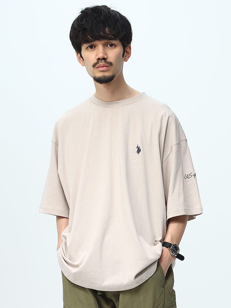 U.S. POLO ASSN. (ユーエスポロアッスン) ロゴ刺繍 クルーネック 半袖 Tシャツ