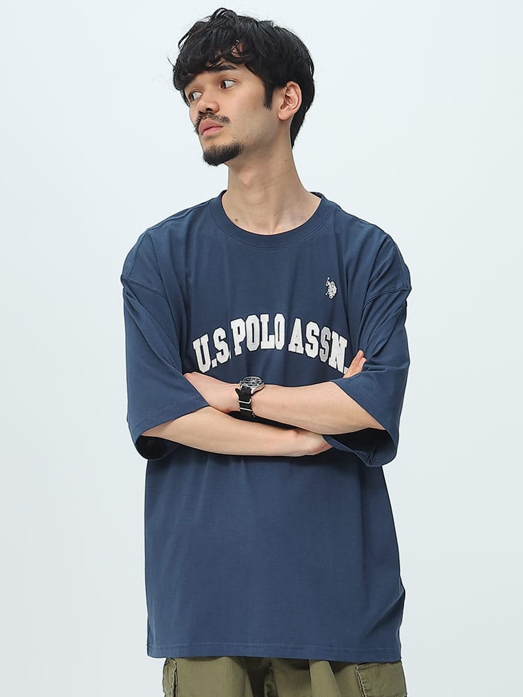 U.S. POLO ASSN. (ユーエスポロアッスン) アーチロゴ クルーネック 半袖 Tシャツ
