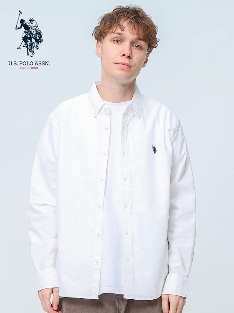 U.S. POLO ASSN. (ユーエスポロアッスン) 無地＆ストライプ ボタンダウン 長袖 シャツ