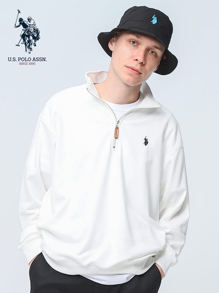 U.S. POLO ASSN. (ユーエスポロアッスン) ワンポイント ハーフジップ トレーナー