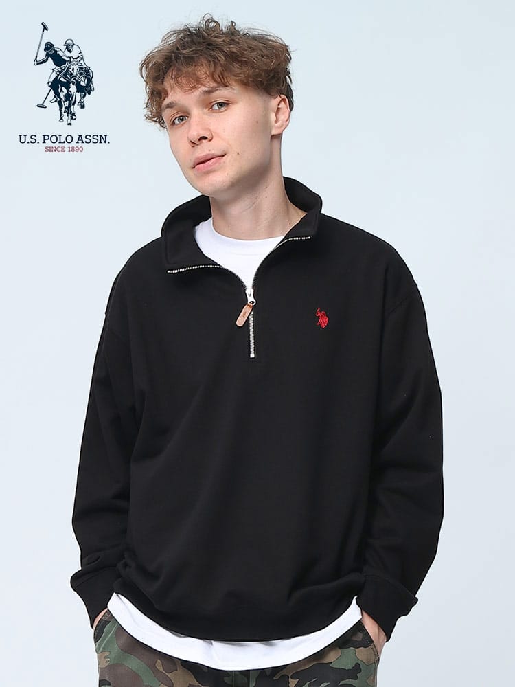 U.S. POLO ASSN. (ユーエスポロアッスン) ワンポイント ハーフジップ トレーナー