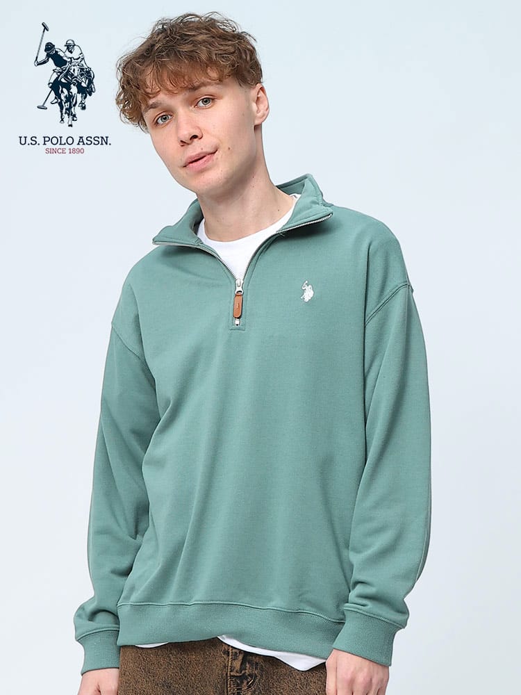 U.S. POLO ASSN. (ユーエスポロアッスン) ワンポイント ハーフジップ トレーナー