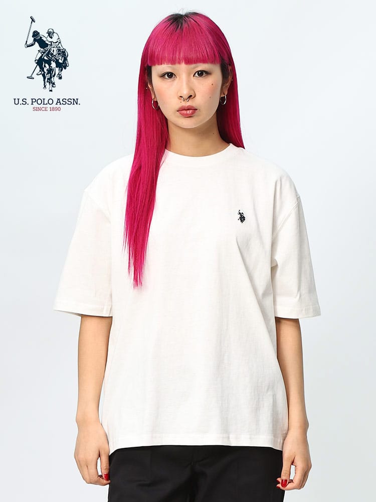 U.S. POLO ASSN. (ユーエスポロアッスン) ワンポイントロゴ 無地 クルーネック 半袖 Tシャツ