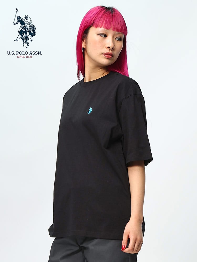 U.S. POLO ASSN. (ユーエスポロアッスン) ワンポイントロゴ 無地 クルーネック 半袖 Tシャツ