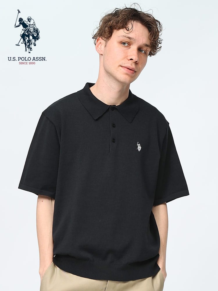 U.S. POLO ASSN. (ユーエスポロアッスン) ロゴ刺繍 無地＆柄 半袖 ニットポロシャツ