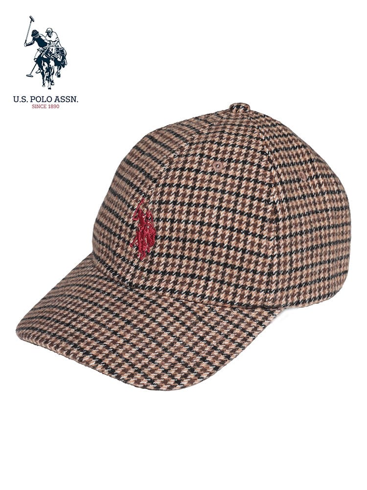 U.S. POLO ASSN.  (ユーエスポロアッスン) ロゴ刺繍 チェック柄 ローキャップ PLM43951