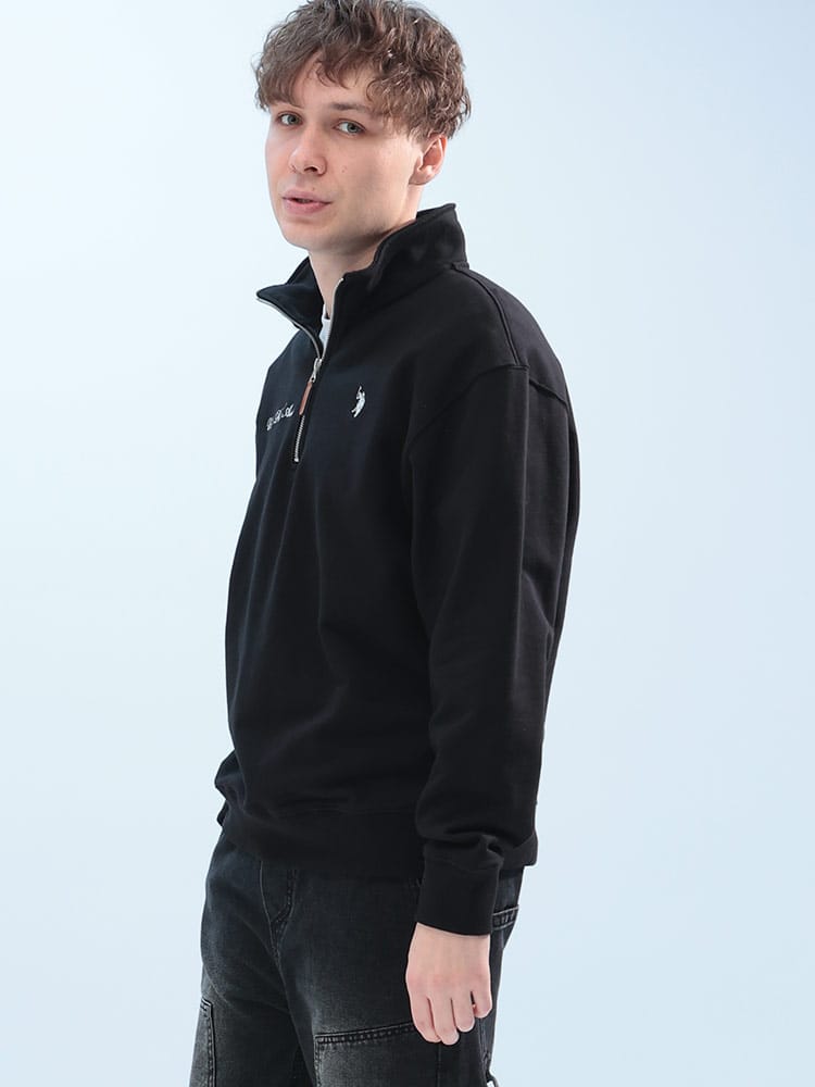 U.S. POLO ASSN.  (ユーエスポロアッスン) ロゴ刺繍 ハーフジップ スタンド スウェット PLM51302