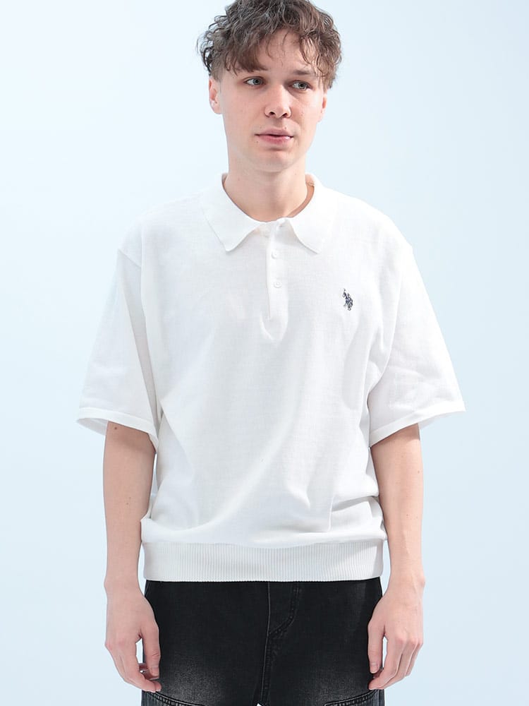 U.S. POLO ASSN.  (ユーエスポロアッスン) ワンポイント 半袖 ニット ポロシャツ PLM51401