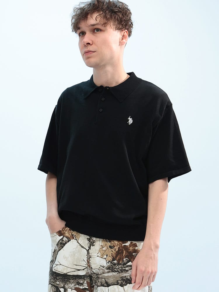 U.S. POLO ASSN.  (ユーエスポロアッスン) ワンポイント 半袖 ニット ポロシャツ PLM51401