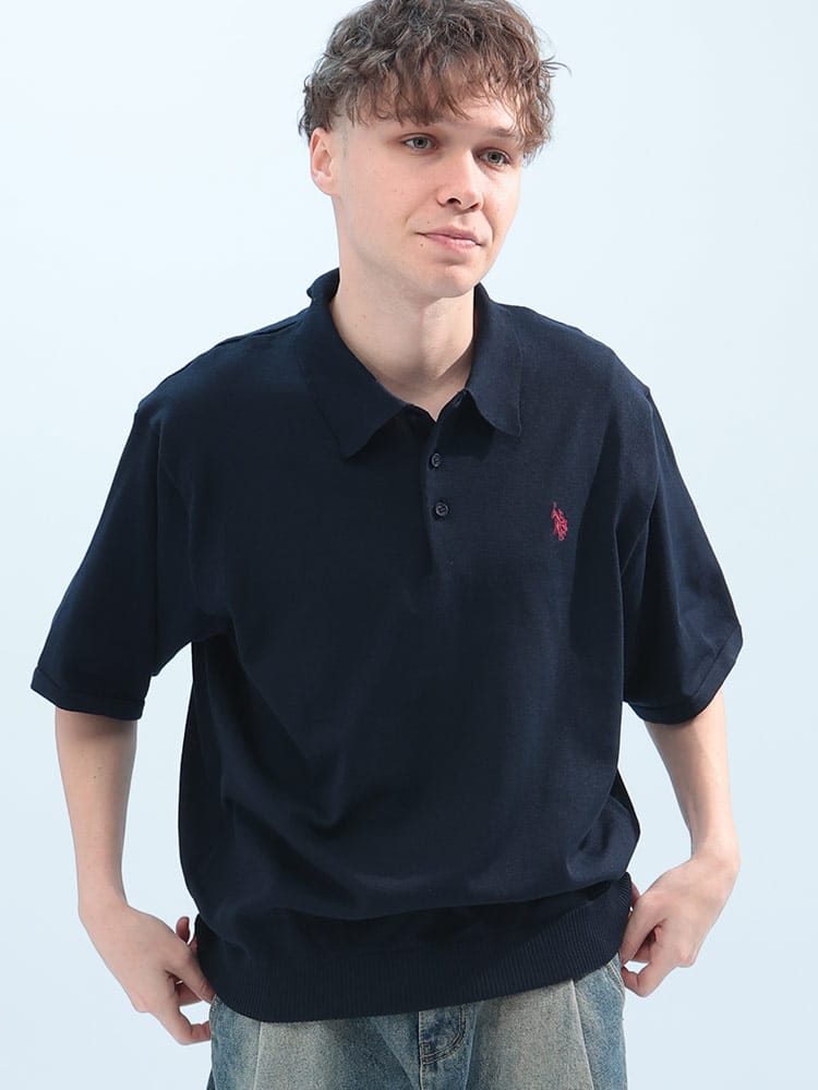 U.S. POLO ASSN.  (ユーエスポロアッスン) ワンポイント 半袖 ニット ポロシャツ PLM51401