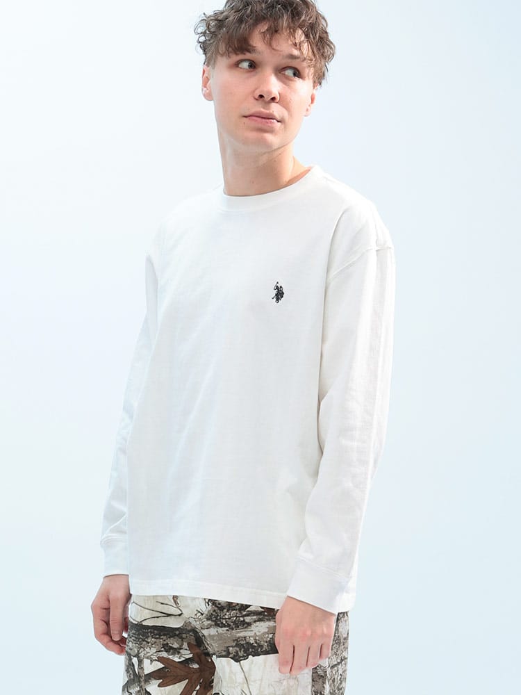 U.S. POLO ASSN.  (ユーエスポロアッスン) ワンポイント クルーネック 長袖 Tシャツ PLM51200