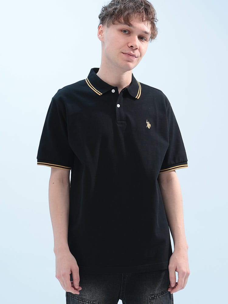 U.S. POLO ASSN.  (ユーエスポロアッスン) 鹿の子 ライン 半袖 ポロシャツ PLM42114