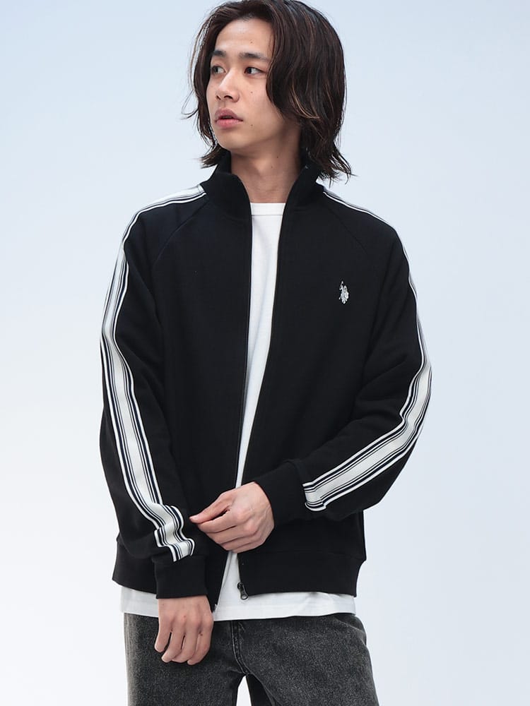 U.S. POLO ASSN.  (ユーエスポロアッスン) ラインテープ フルジップ スウェット トラックジャケット PLM51303D12