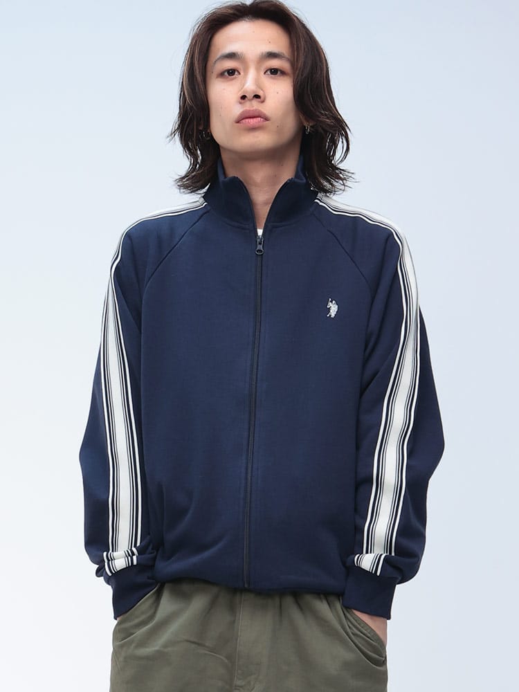 U.S. POLO ASSN.  (ユーエスポロアッスン) ラインテープ フルジップ スウェット トラックジャケット PLM51303D12