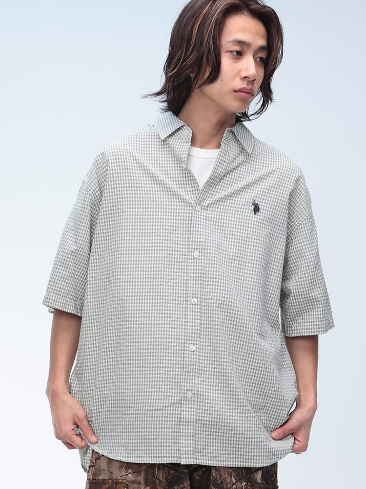 U.S. POLO ASSN.  (ユーエスポロアッスン) 綿100％ ワンポイント 半袖 シャツ PLM51703