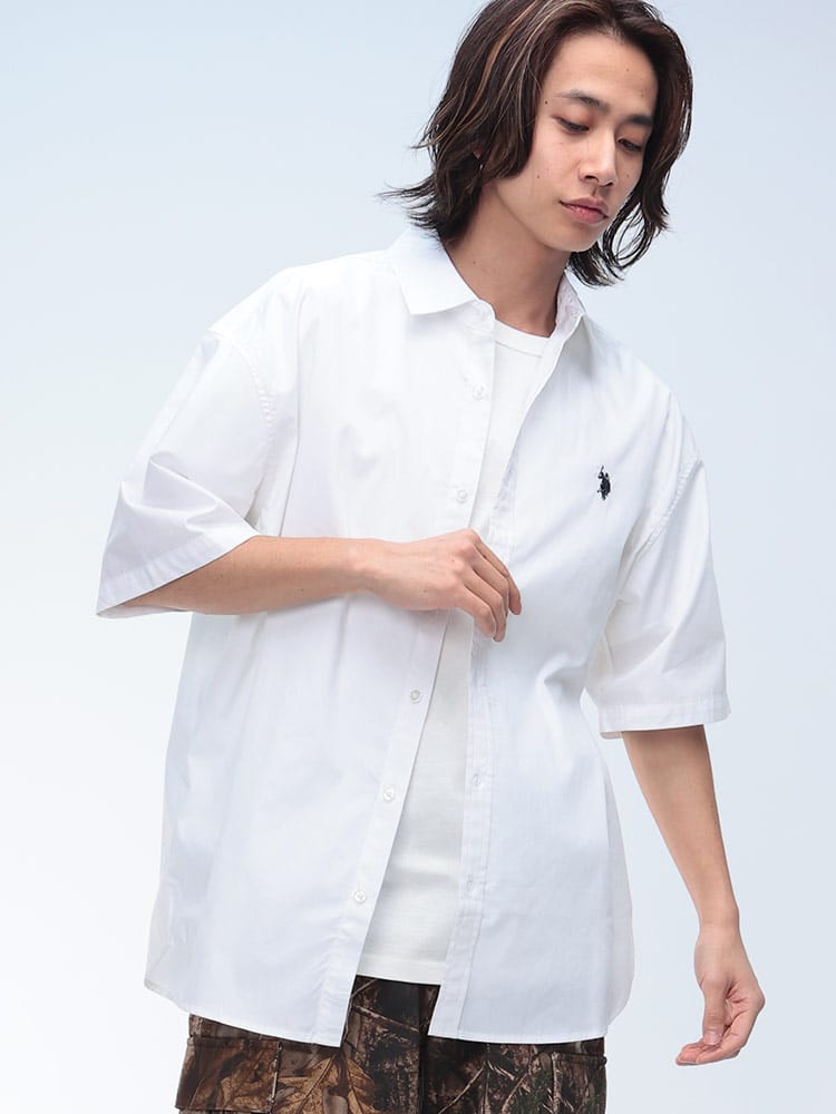 U.S. POLO ASSN.  (ユーエスポロアッスン) 綿100％ ワンポイント 半袖 シャツ PLM51703