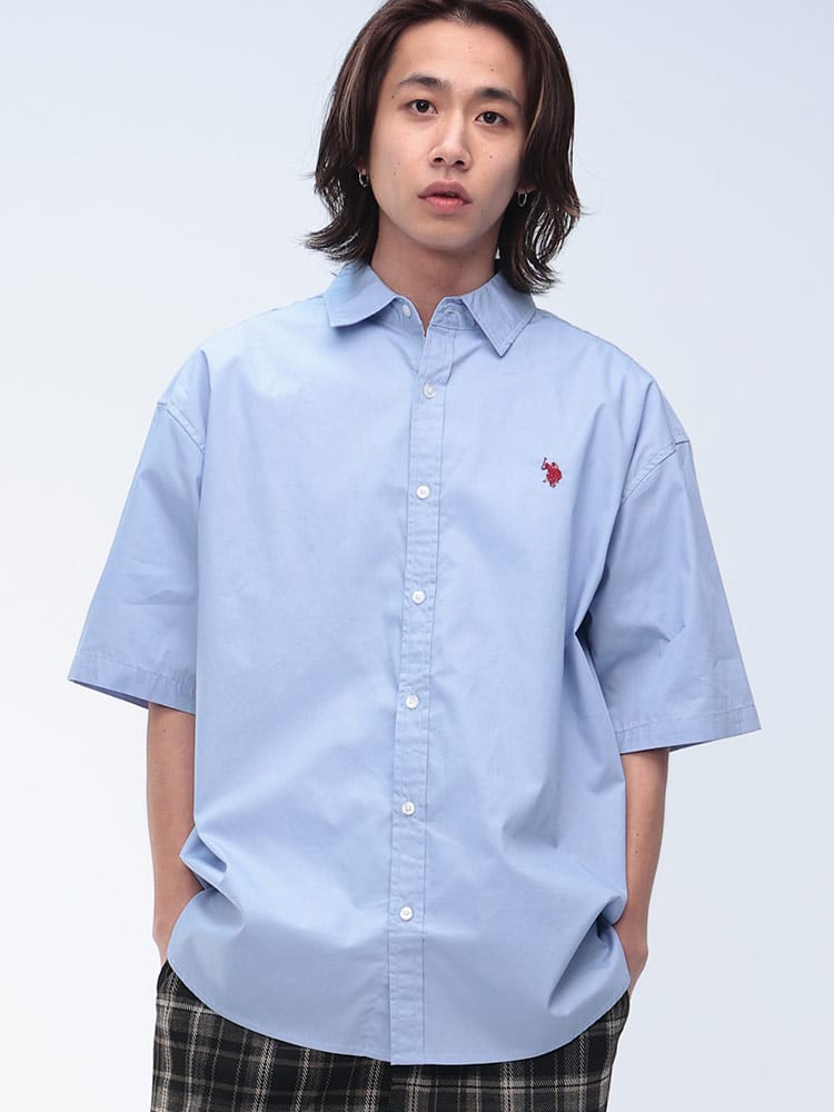 U.S. POLO ASSN.  (ユーエスポロアッスン) 綿100％ ワンポイント 半袖 シャツ PLM51703