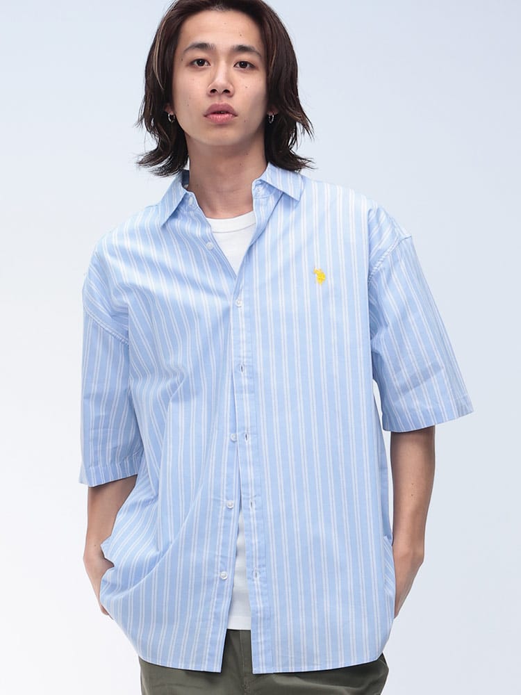 U.S. POLO ASSN.  (ユーエスポロアッスン) 綿100％ ワンポイント 半袖 シャツ PLM51703