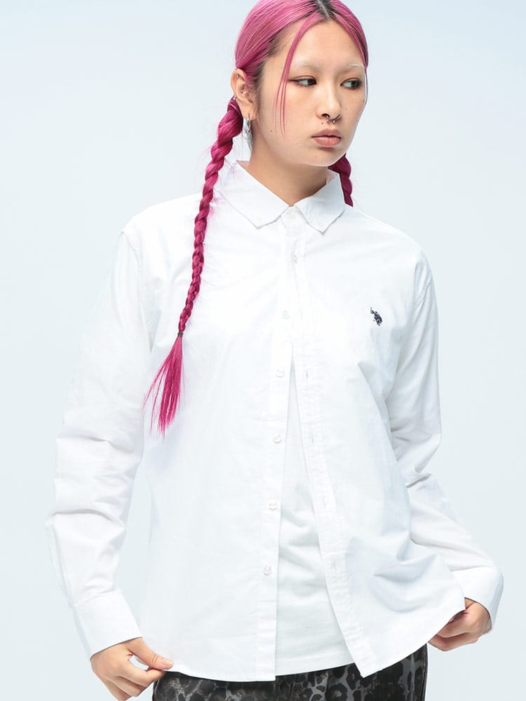 U.S. POLO ASSN.  (ユーエスポロアッスン) 綿100％ ワンポイント ボタンダウン 長袖 シャツ