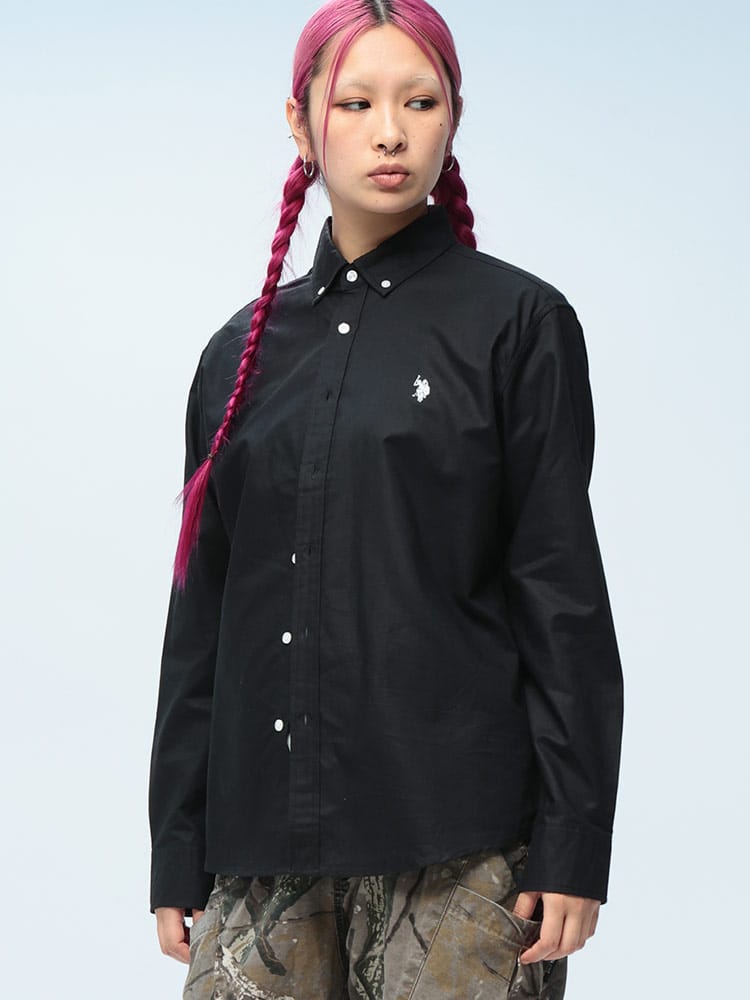 U.S. POLO ASSN.  (ユーエスポロアッスン) 綿100％ ワンポイント ボタンダウン 長袖 シャツ