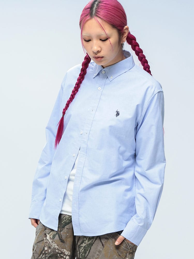 U.S. POLO ASSN.  (ユーエスポロアッスン) 綿100％ ワンポイント ボタンダウン 長袖 シャツ