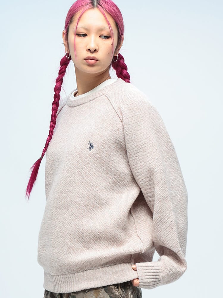 U.S. POLO ASSN.  (ユーエスポロアッスン) ラグラン クルーネック ニット セーター rgc_knit