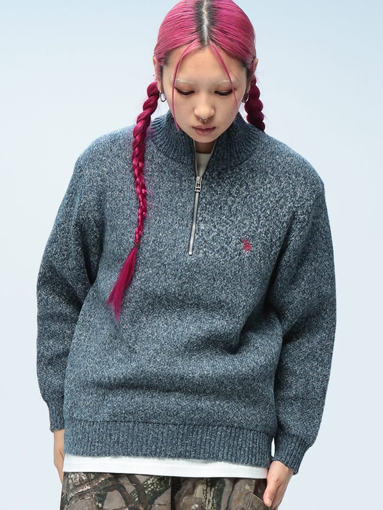 U.S. POLO ASSN.  (ユーエスポロアッスン) ワンポイント ハーフジップ セーター ニット rgc_knit
