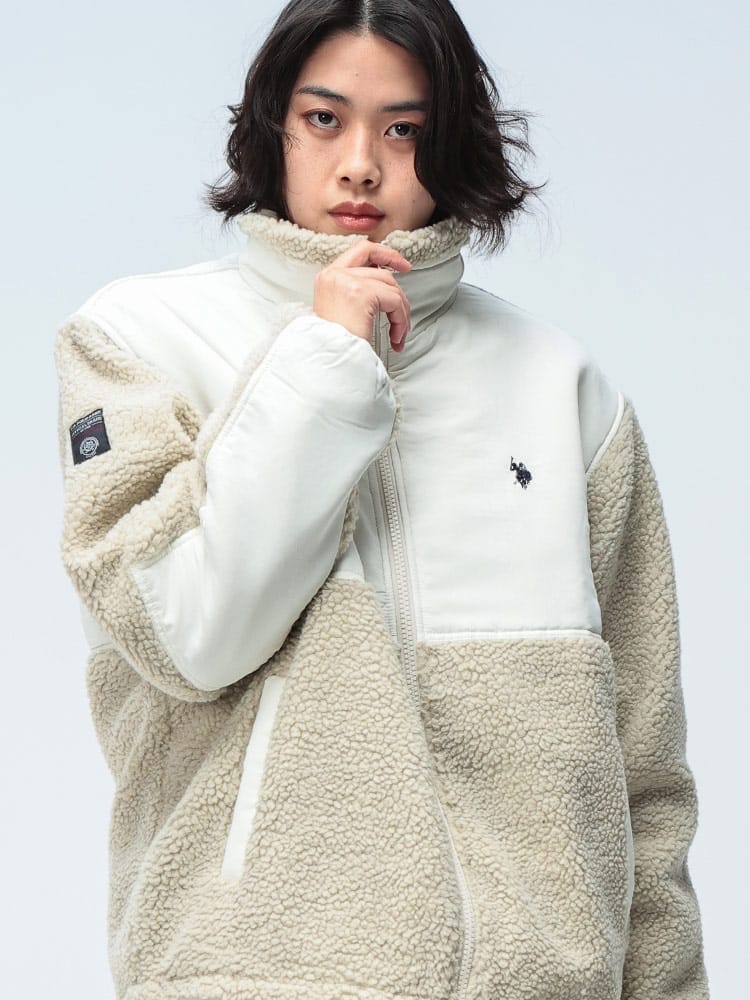 U.S. POLO ASSN. (ユーエスポロアッスン) ボアジャケット 切り替え 