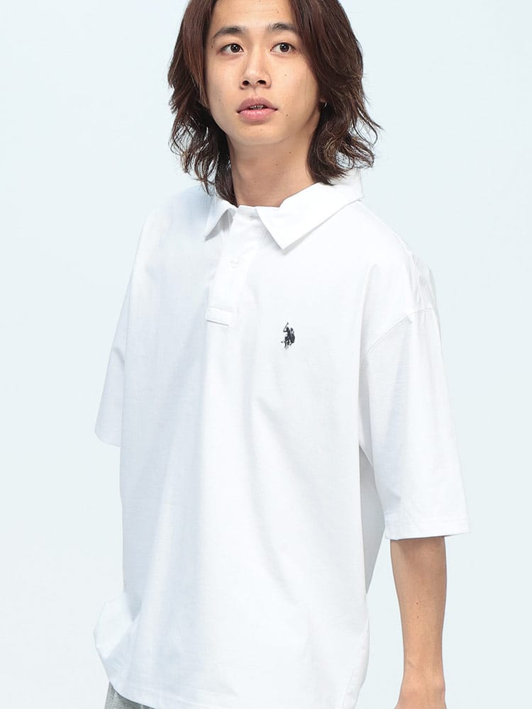 U.S. POLO ASSN.  (ユーエスポロアッスン) ポロシャツ 半袖 接触冷感 ワンポイント シャツ トップス ポロ オーバーサイズ シンプル ベーシック 春 夏 PLM61101