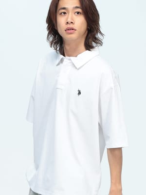 U.S. POLO ASSN.  (ユーエスポロアッスン) ポロシャツ 半袖 接触冷感 ワンポイント シャツ トップス ポロ オーバーサイズ シンプル ベーシック 春 夏 PLM61101