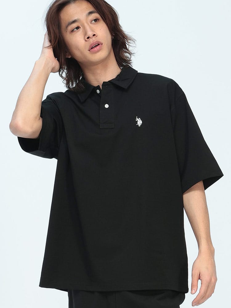 U.S. POLO ASSN.  (ユーエスポロアッスン) ポロシャツ 半袖 接触冷感 ワンポイント シャツ トップス ポロ オーバーサイズ シンプル ベーシック 春 夏 PLM61101