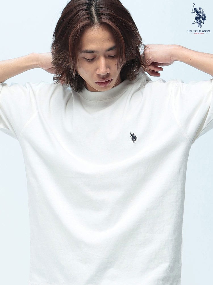 U.S. POLO ASSN.  (ユーエスポロアッスン) Tシャツ 半袖 接触冷感 ワンポイント クルーネック シャツ トップス オーバーサイズ シンプル ベーシック 春 夏 PLM61211