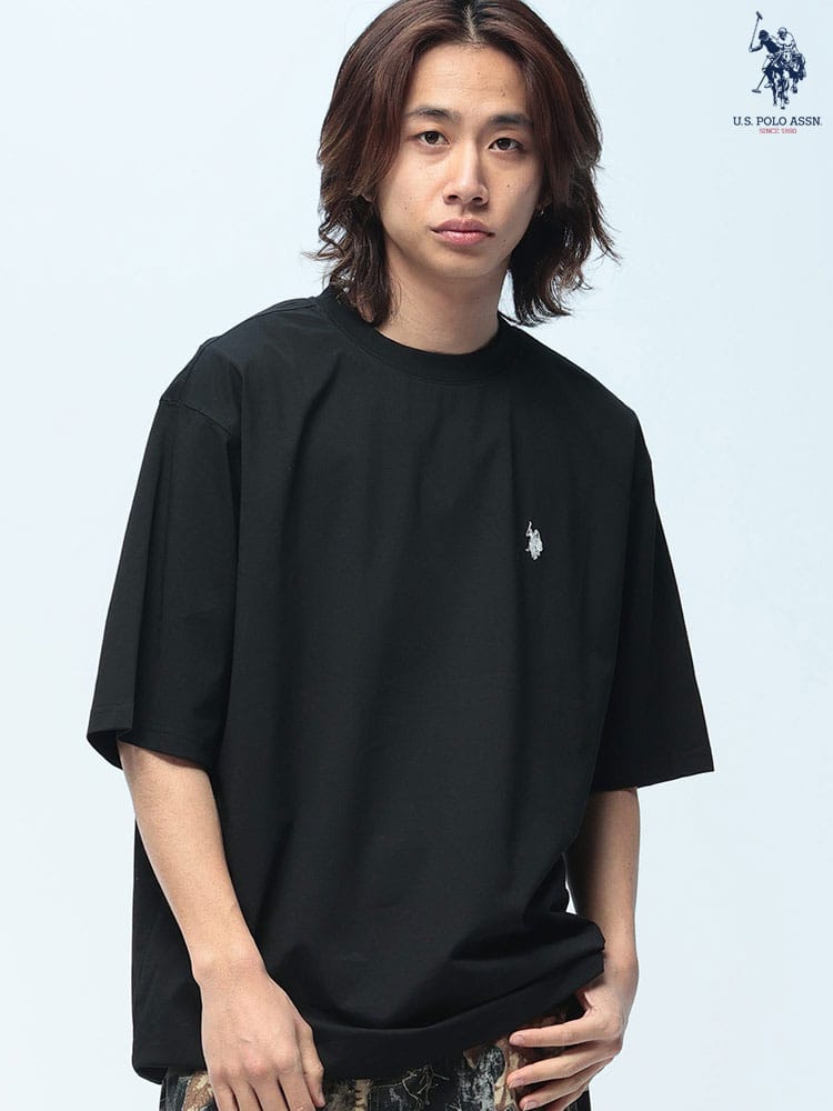U.S. POLO ASSN.  (ユーエスポロアッスン) Tシャツ 半袖 接触冷感 ワンポイント クルーネック シャツ トップス オーバーサイズ シンプル ベーシック 春 夏 PLM61211