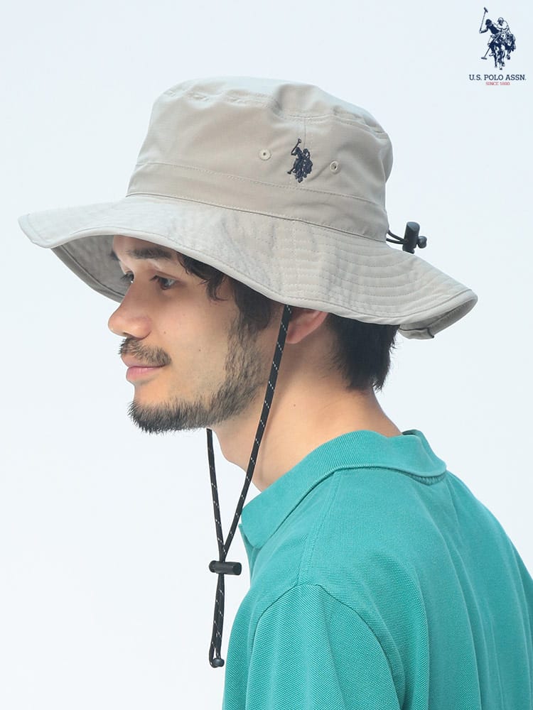 U.S. POLO ASSN. (ユーエスポロアッスン)　アドベンチャーハット PLM61951 サンシェード付 あご紐付 サファリハット コード ユニセックス