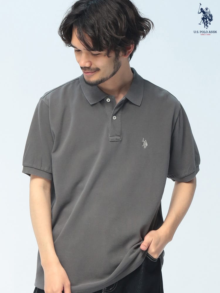 U.S. POLO ASSN. (ユーエスポロアッスン) ポロシャツ 半袖 PLM62100 ワンポイント ロゴ刺繍 シャツ ユニセックス 