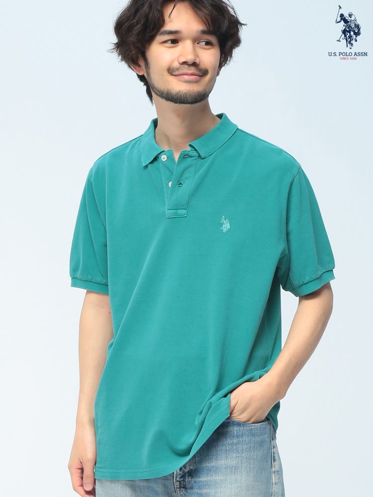 U.S. POLO ASSN. (ユーエスポロアッスン) ポロシャツ 半袖 PLM62100 ワンポイント ロゴ刺繍 シャツ ユニセックス 